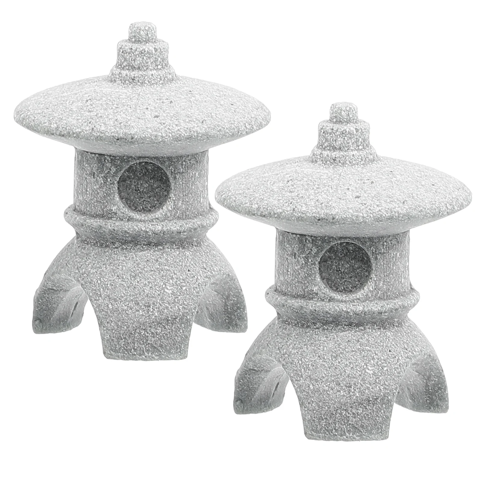 2 Pcs Micro Landscape Decoration Japanese Style Pagoda Lantern Statue Mini Garden Ornaments for Sandstone Decorations