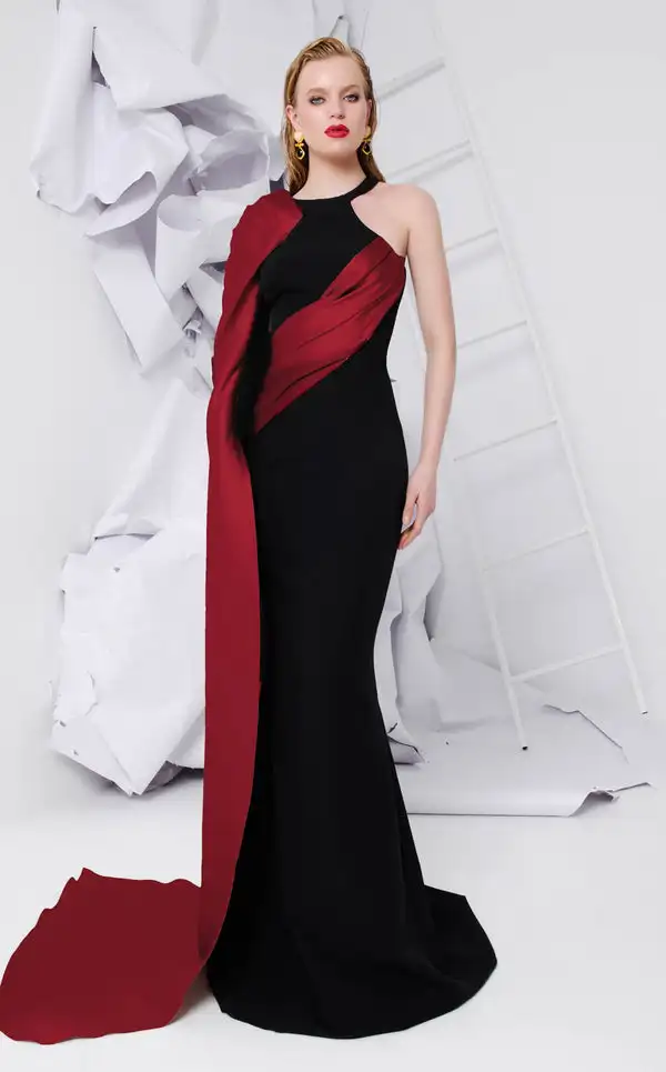 Customized Simple Jersey Pleat Trumpet One-shoulder Long Dresses Bespoke Occasion Dresses Exquisite Modern Style Sizes Available