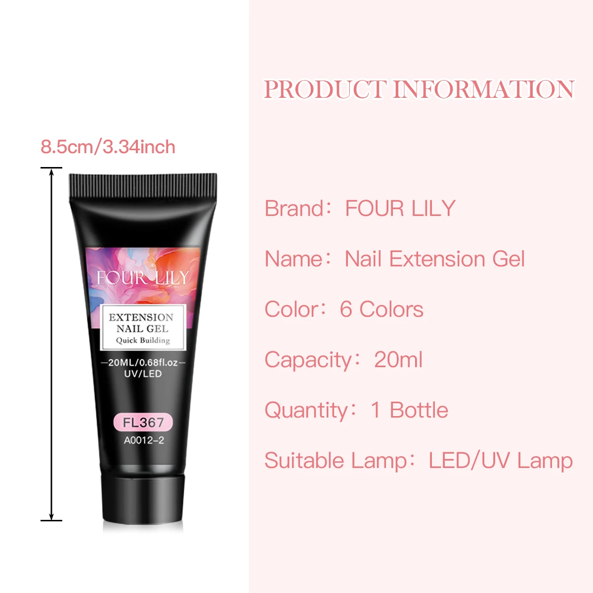 20 مللي تمديد جيل للأظافر مجموعة كاملة لتمديد بولي جل البولندية سرقة دفع ، قاعدة ومعطف فوقي ، تنظيف المياه ومجموعة قوالب الأظافر #6