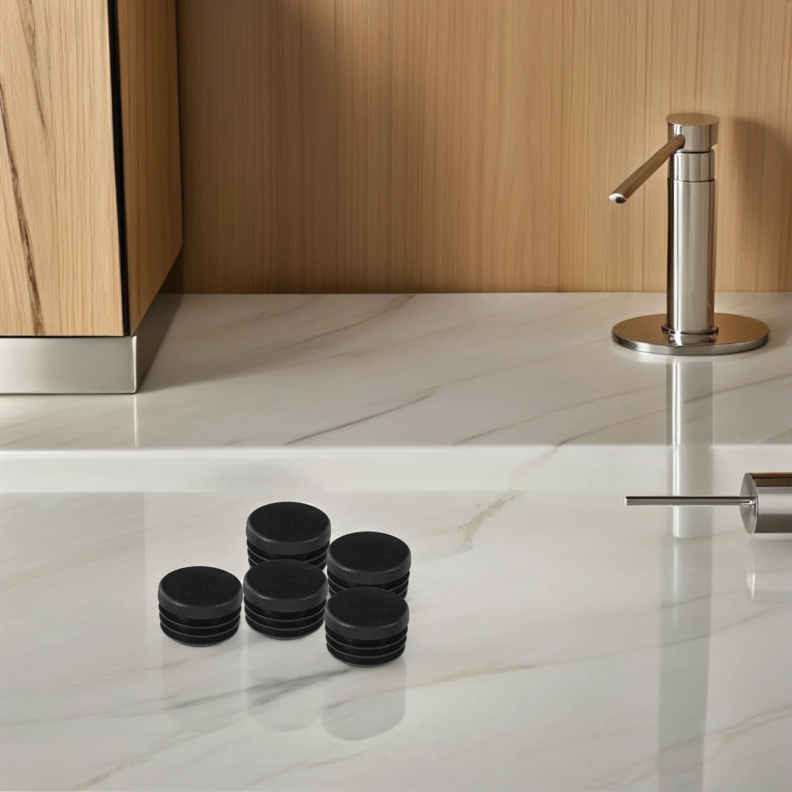 

120Pcs Round Furniture Leg Caps Plastic Chair End Protectors Tubing Glide Covers 19mm Diameter for Home Black Plastic Plugs