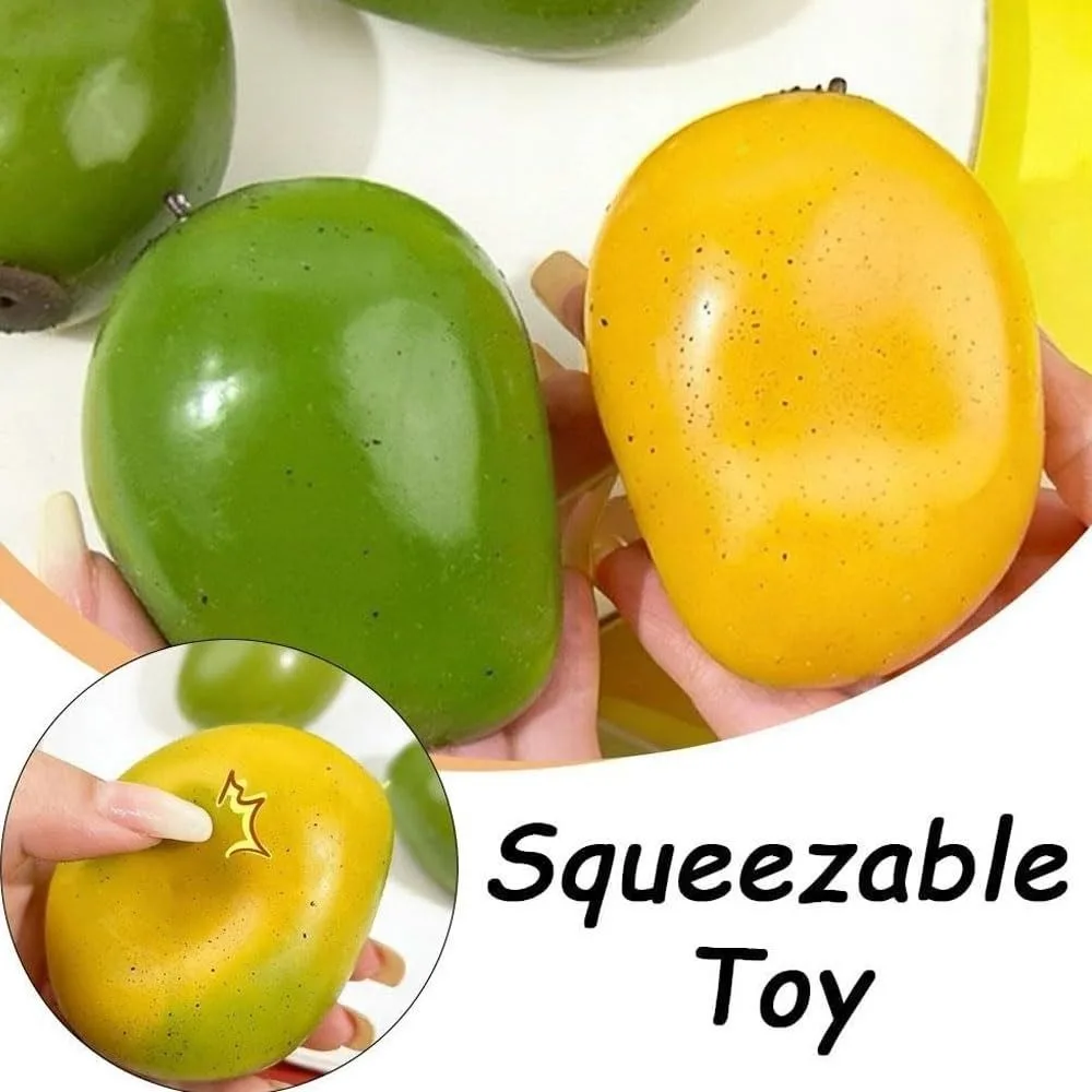 New Color Changing Mango Pinching Simulation Mango Stress Release Squishy Slow Rebound Mochi Decompression Anti-Anxiety