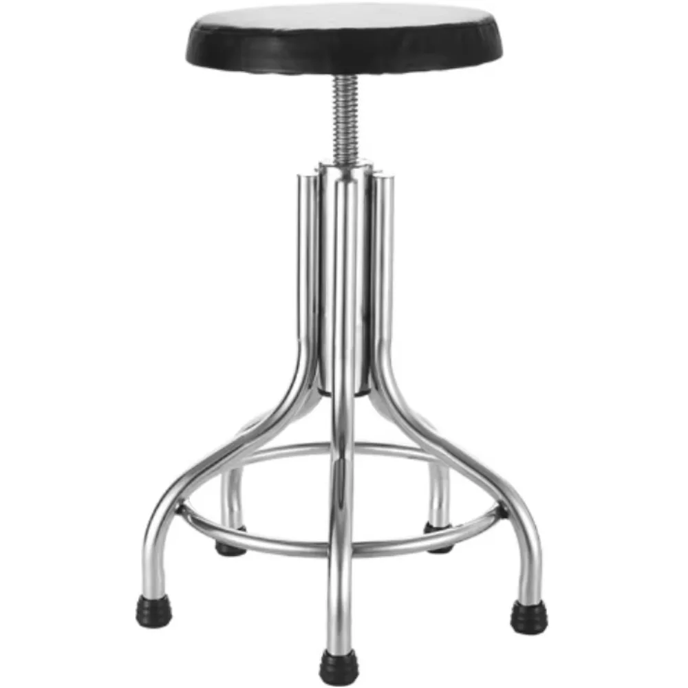 

Adjustable Laboratory/Clinic Stool – Screw-Lift Seat, Chrome Base, Non-Slip Feet for Dental & Hospital Use Lab/Medical