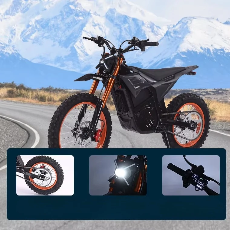 QQW New 60V 3500W brushless motor electric off-road motorcycle, 60km/h highway, 60km range, dual suspension