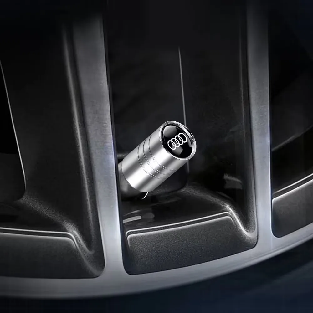 4Pcs Car Wheel Tire Valve Caps Tyre Stem Cover Bolt-In Accessories For Audi SLine Q3 Q5 Q7 RS3 RS4 A3 A4 B5 B7 B9 A5 A6 C5 C6 C7