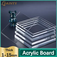 Tablero acrílico de alta transparencia, tablero de plástico transparente, tablero de vidrio orgánico, Material hecho a mano Diy, grueso de 1-15mm