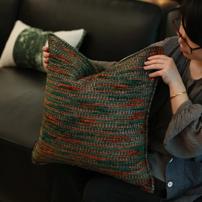 Green Red Color Pillows Luxury Square 50x50 Cushion Case Holiday Decorative Pillow Cover For Sofa Chair Home Decorations