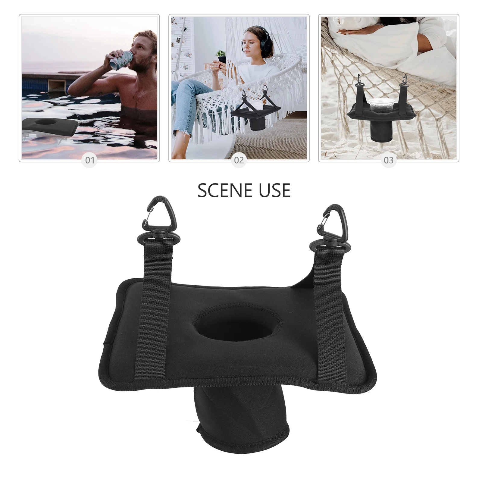 

1pcs Floating Holder Nylon Stable Drink Floats Portable Beer Multi-Function Drink Holder Pool Supplies Black