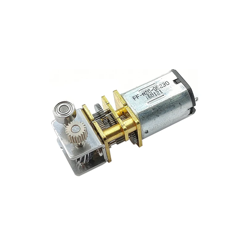 Mini N20 Gear Motor 3D Printing Pinter Pen Reduction Motor Turbo Worm Full Metal Gearbox Right Angle Output DC 3V 3.7V 5V 22RPM