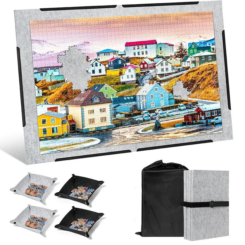 Puzzle backing plate Foldable portable with sorting tray Non-slip puzzle desktop sorting tray