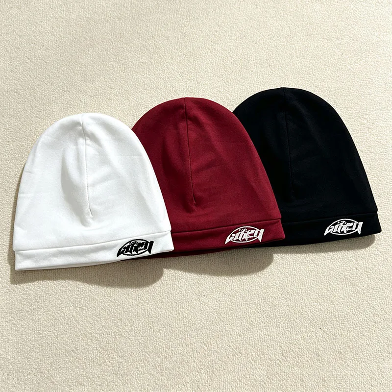 Autumn New Arrivals: Letter Embroidered Pullover Hat - Soft Elastic Thin Hip-Hop Streetwear Solid Color Casual Hat