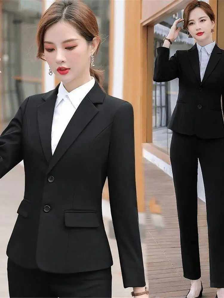 

Ele Fitted Женский костюм Профессиональный наряд для интервью Корейский Sle Small Jaet Весенне-осенняя рабочая одежда Cleanfit Long Sve