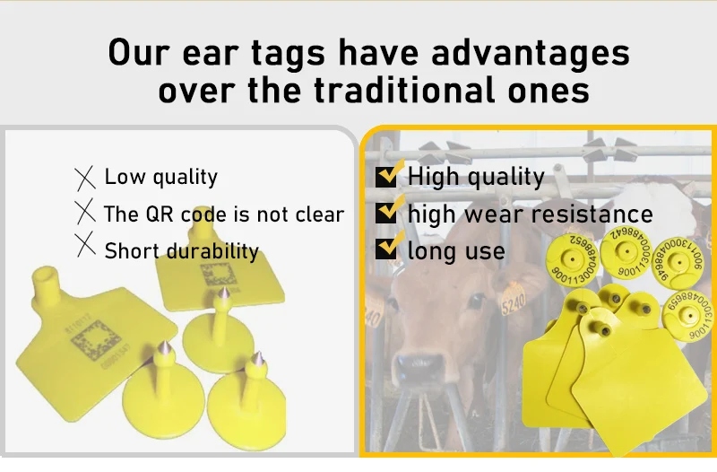 male and female RFID ear tag 134.2KHz ISO11784/5 Passive RFID FDX-B ear tag for animal cattle track sheep pig farm management