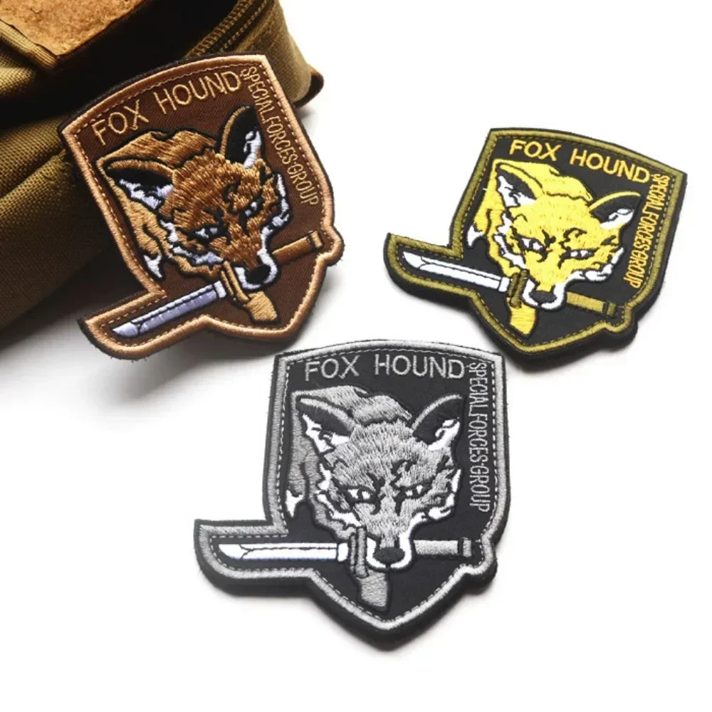 FOX Hound Embroidery Patch Hook and Loop Applique for Clothes Tactical Morale Armband Jacket Jean Badges Backpack Hat Decoration