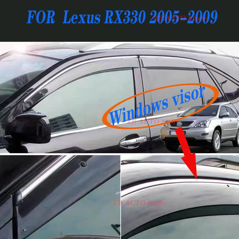 For Lexus RX330 2005-2009 Window visors Rain water prevention; Covering the sunlight; Anti fog; Snow prevention