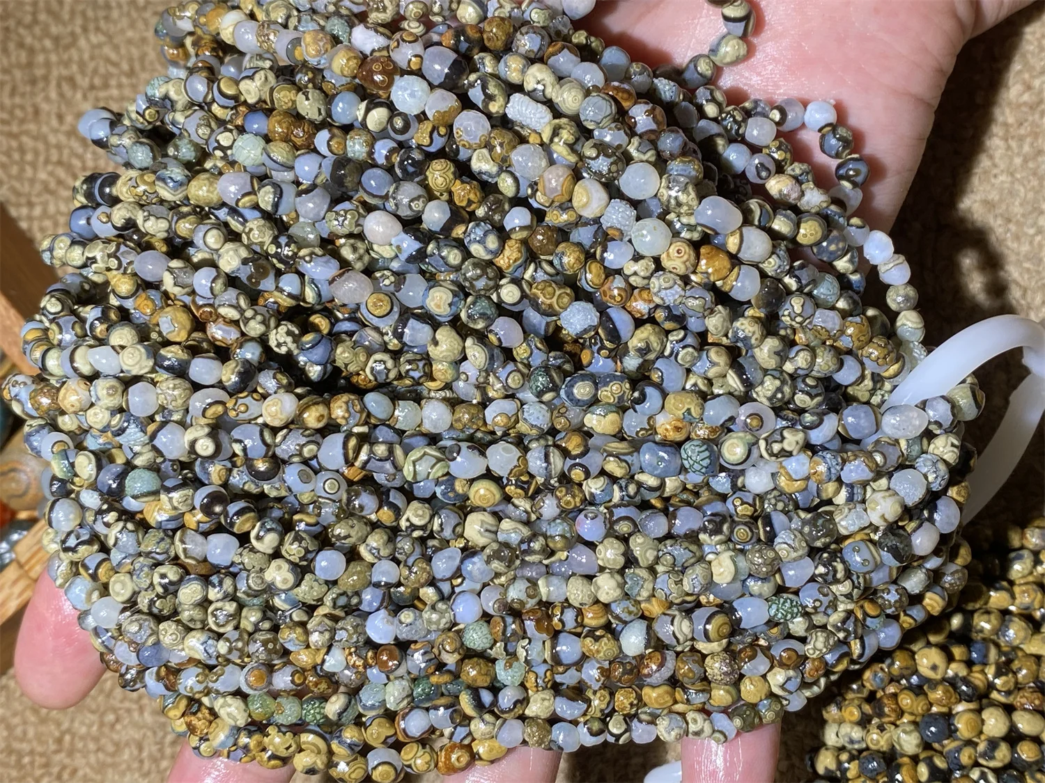 50pcs/lot 4-5mm Rare Collection Gift Special Mini Cute Multiple Births Gobi Agate Natural Rough Stone Beads String Bracelet