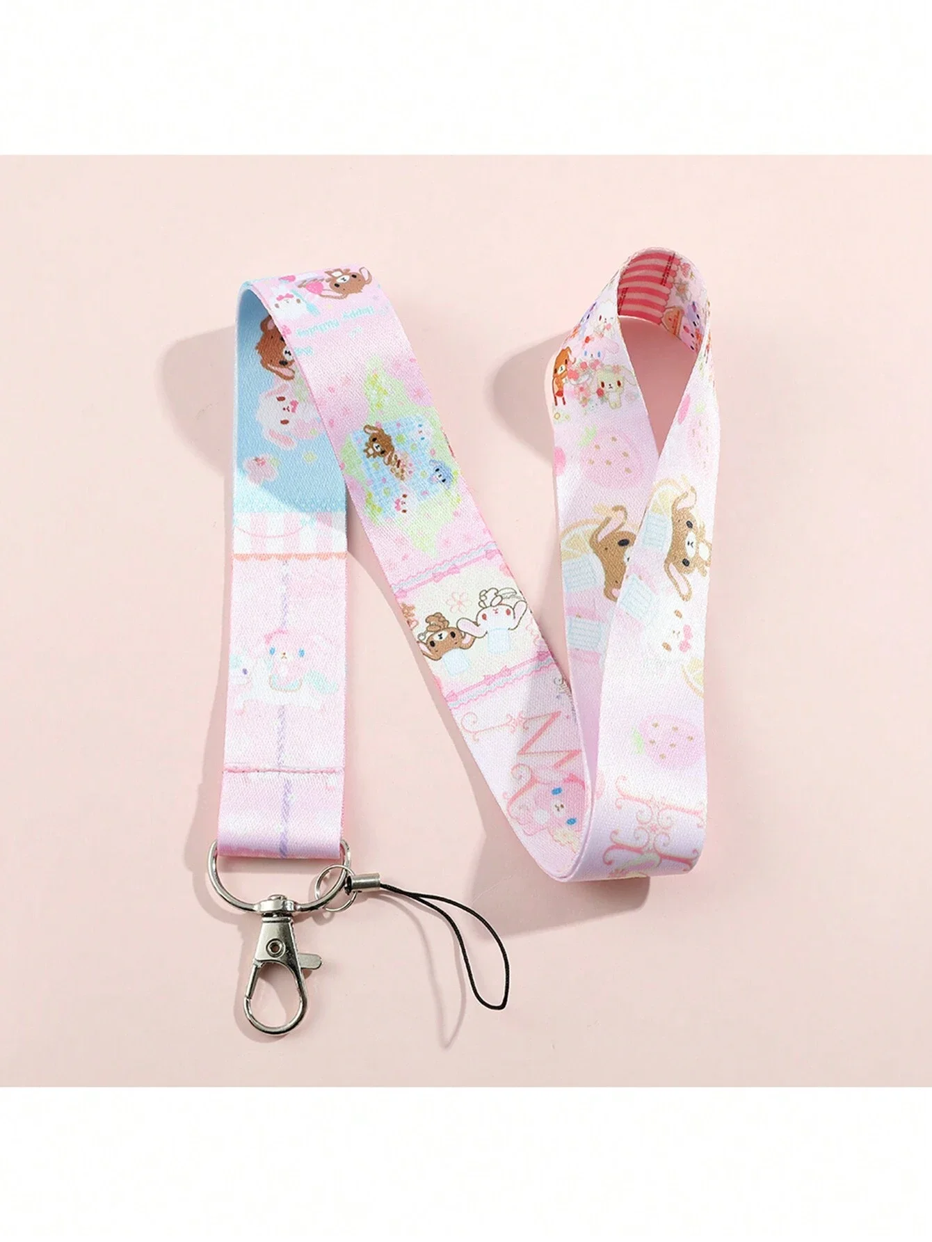 

1pc Badge Holder Clip Phone Lanyard Cute Kawaii Cat Name Tag Neck Lanyard With Detachable Card Cover Car Keychain