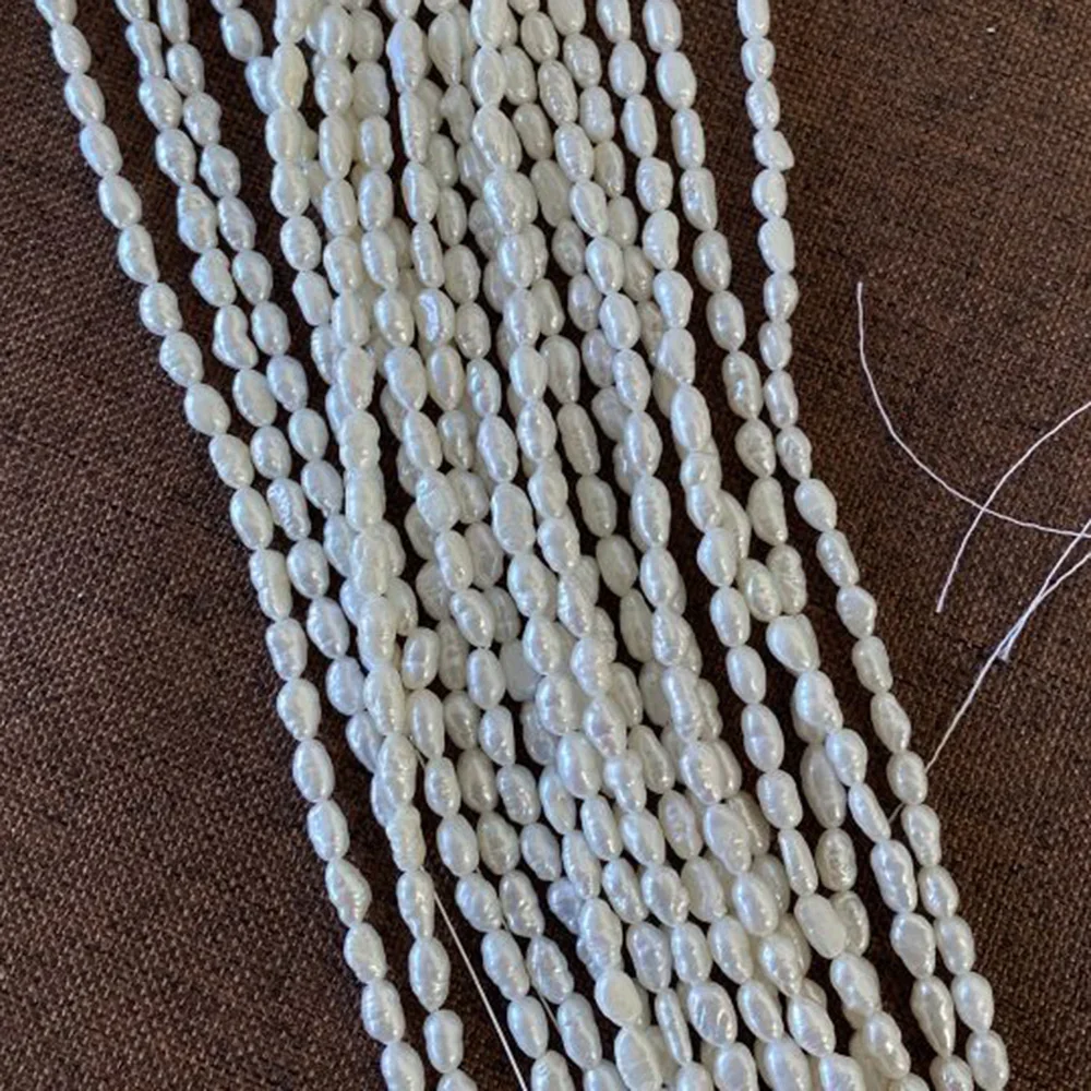 

4-5mm Factory Wholesale Natural Freshwater Pearl Rice-Shaped Bead Jewelry Make DIY Necklace Bracelet Accessories Wedding Women