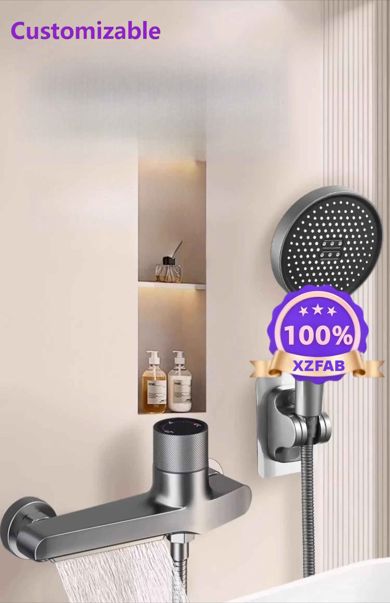 Factory Direct 2026 All-copper shower shower set, simple faucet, hot and cold triple rain shower head, household flower drying h