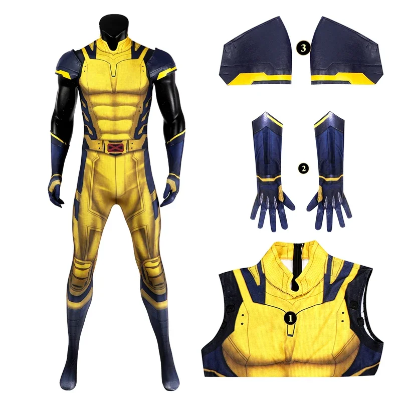 

Adult gold wolf Halloween carnival cosplay costume Zentai No Sleeves suit 3D digital printed jumpsuit DP3 James ISP