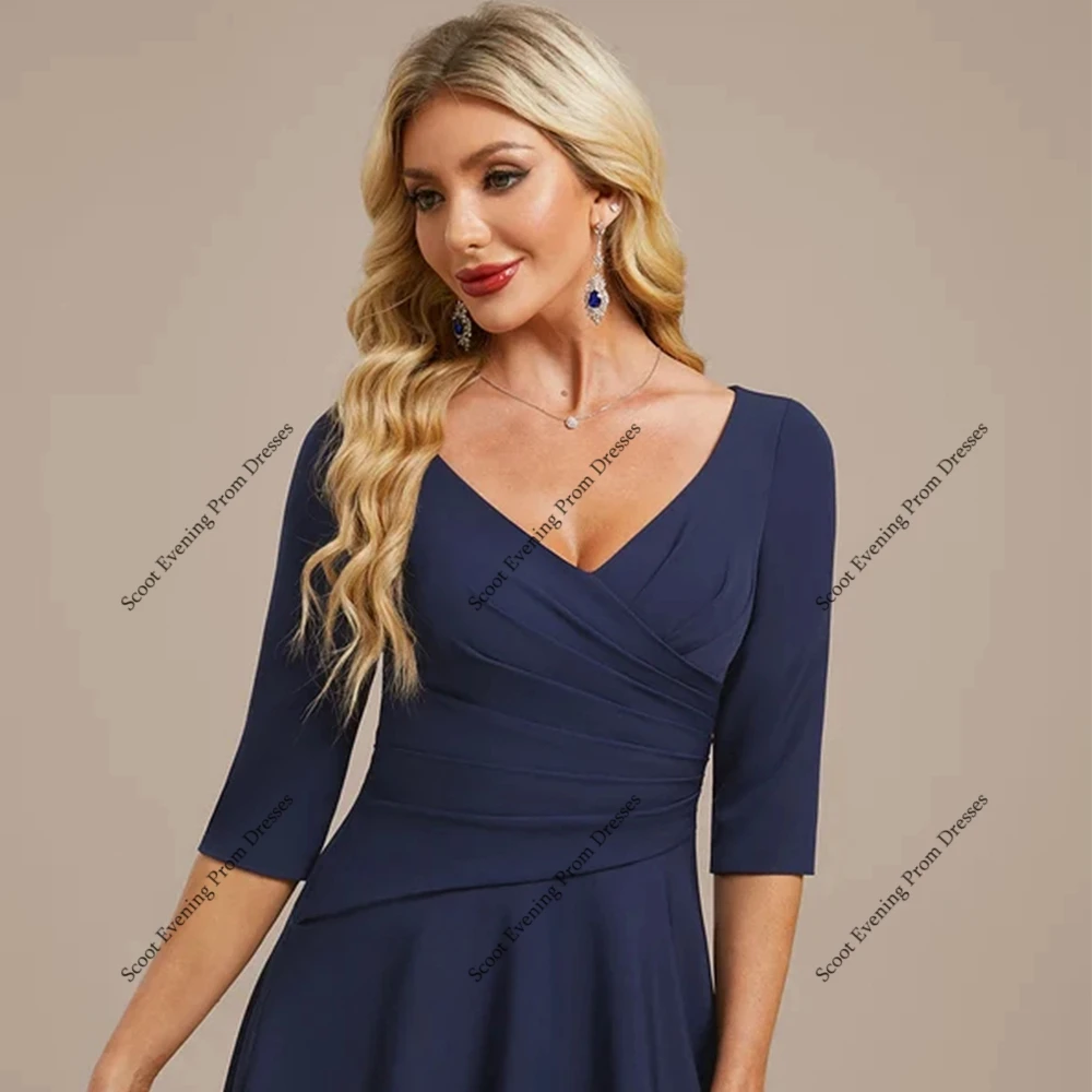 فساتين أم العروس نصف كم مع شيفون 3/4 كم فساتين حفلات الزفاف للنساء 2025 صيف جديد رداء السهرة