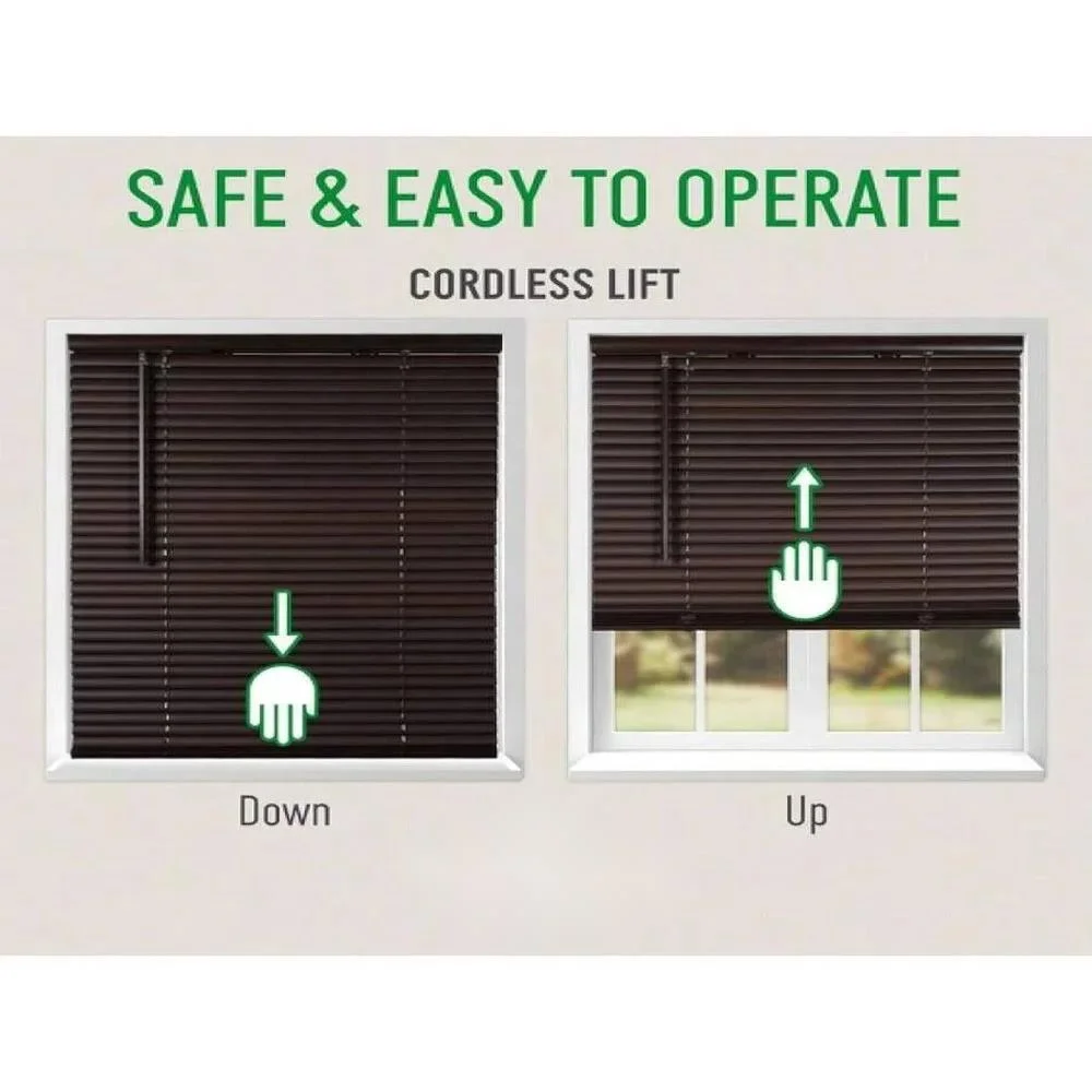 1 بوصة شريحة اللاسلكية غرفة سواد ستائر صغيرة 24x60 بوصة الماهوجني داخل جبل خاص للنوافذ الداخلية 24.25 وما فوق #3