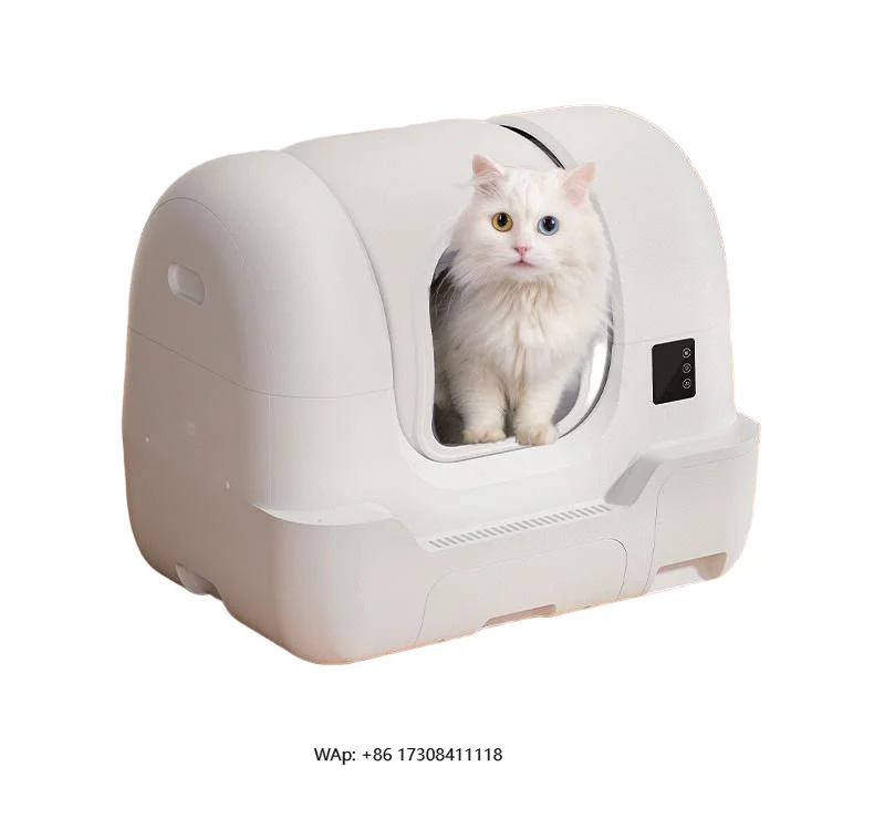 Large-capacity smart toilet automatic self-cleaning multiple sterilization deodorization cat box remote application