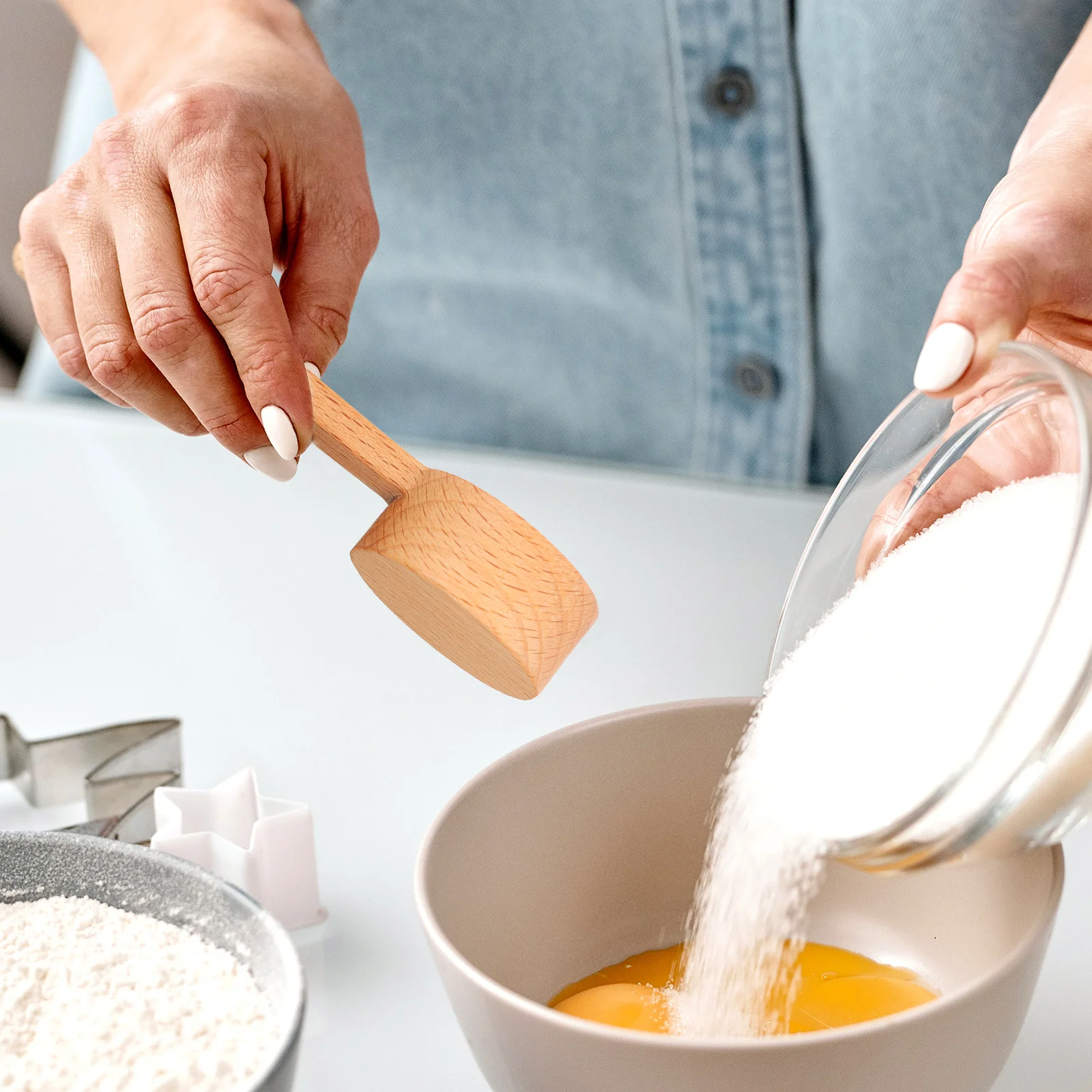 

For Bean Tea Powder Natural Wood Measuring Spoon Kitchen Seasoning Tool Household Coffee Scoop Wooden Coffee Spoon