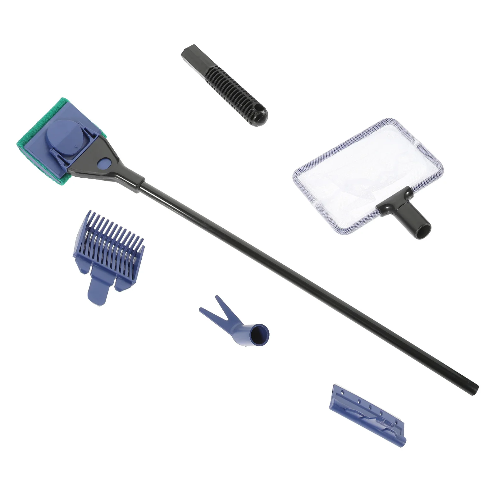 

Aquarium Cleaning Kit 43Cm Black Blue Fish Tank Tools For Glass Scrubbing Gravel Rake Algae Scraping Sponge Brush