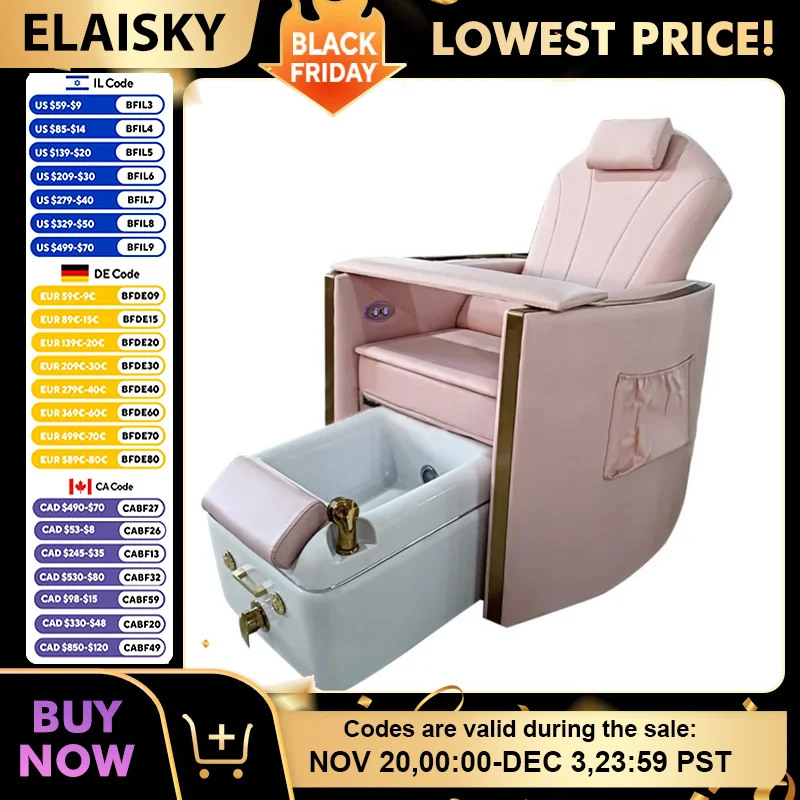 

Foot Massage Sofa Adjustable Sitting Foot Care Chair Foot Manicure Chair Multi Functional Sofa with Colorful Atmosphere Lights