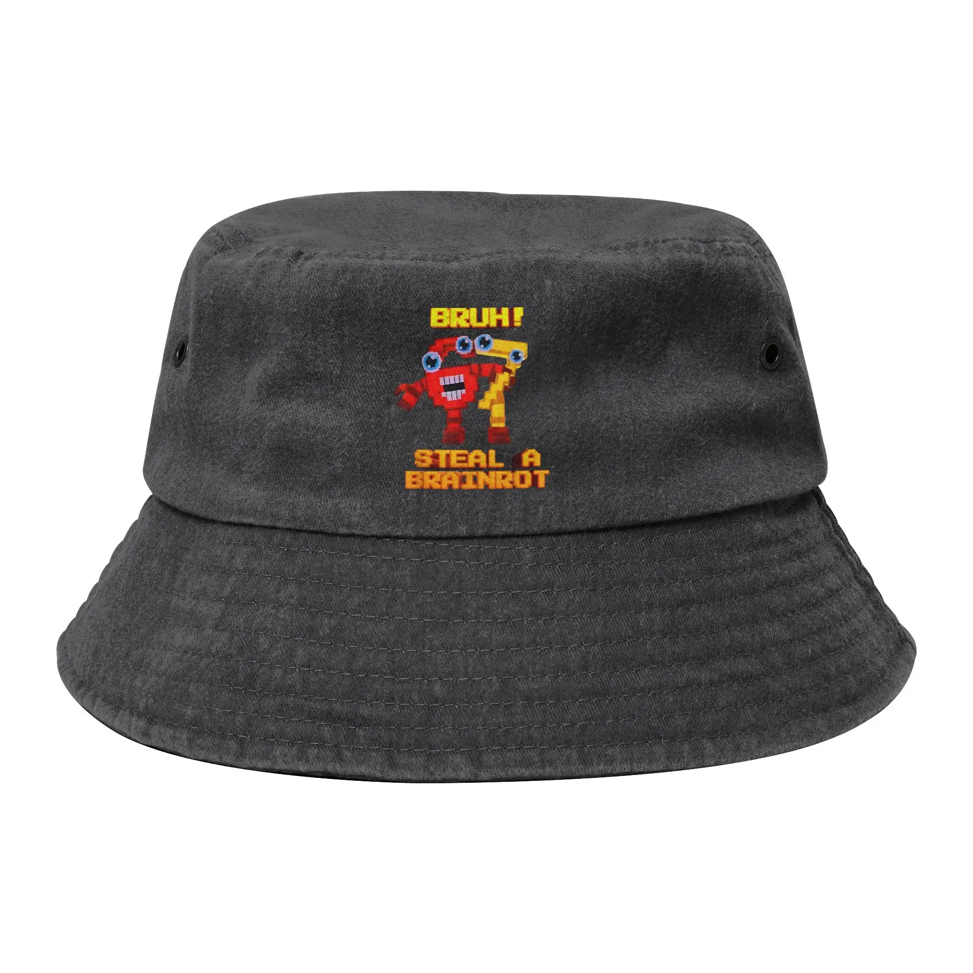 Beach Six Seven Bruh 67 Bucket Hat Women Men Distressed Denim Sun Hat Funny Meme Bob Hat Fishing Caps