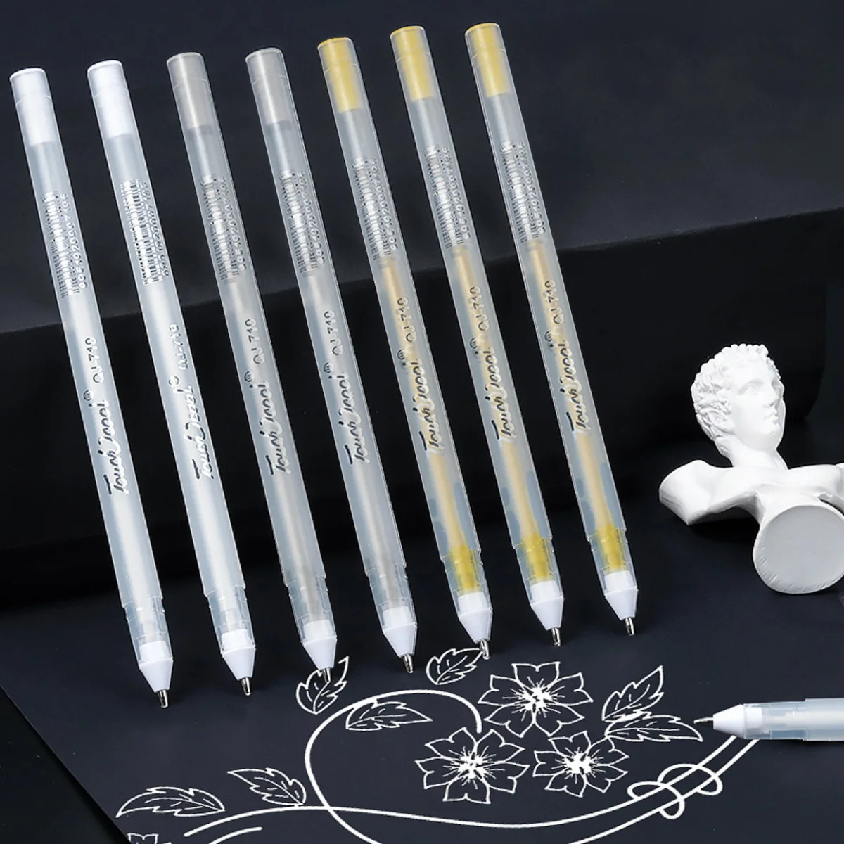3 Pcs/Set Creative White/Gold/Silver Ink Gel Pen Highlight Marker Pen for Student Stationery Drawing Art Writing School Supplies