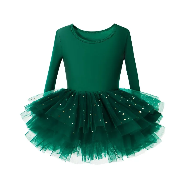 الفتيات فستان الباليه الرقص أزياء مسرحية الأطفال الباليه توتو فساتين طويلة الأكمام ملابس الرقص عيد الميلاد الاطفال الملابس
