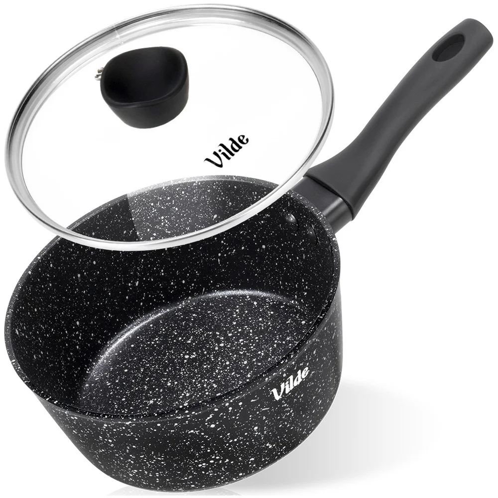 Granieten kookpan met glazen deksel GRANITICA 16 cm, 1,1 L