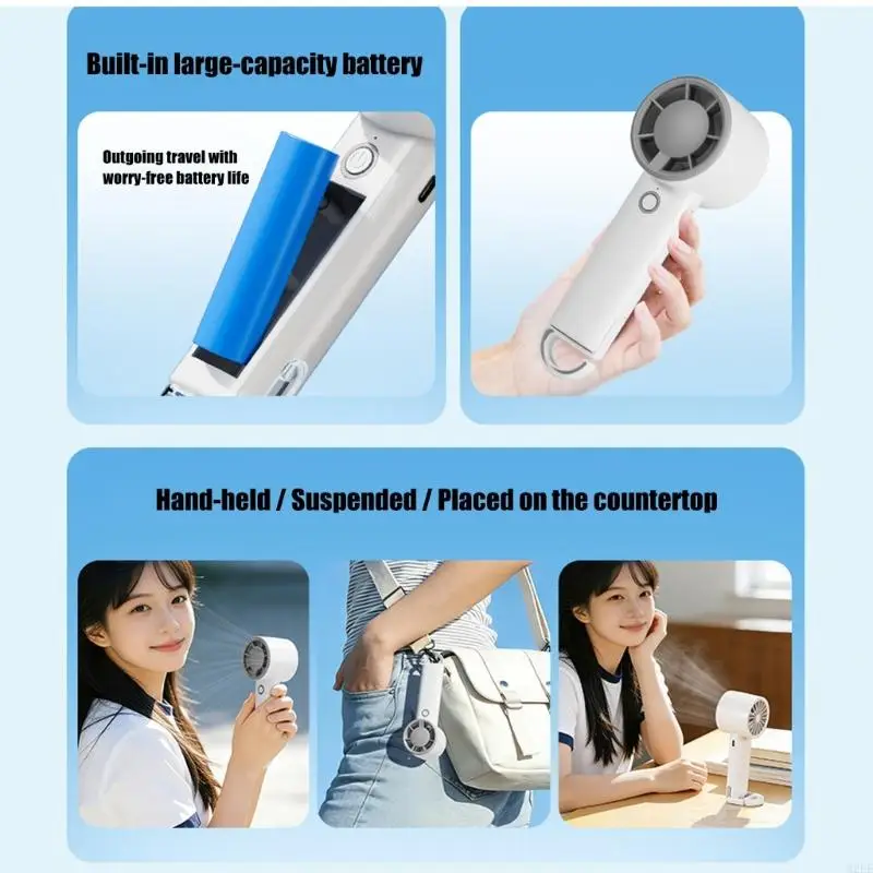

Portable Handheld Fan Rechargeable Personally Cooling Fan Easy to Carry
