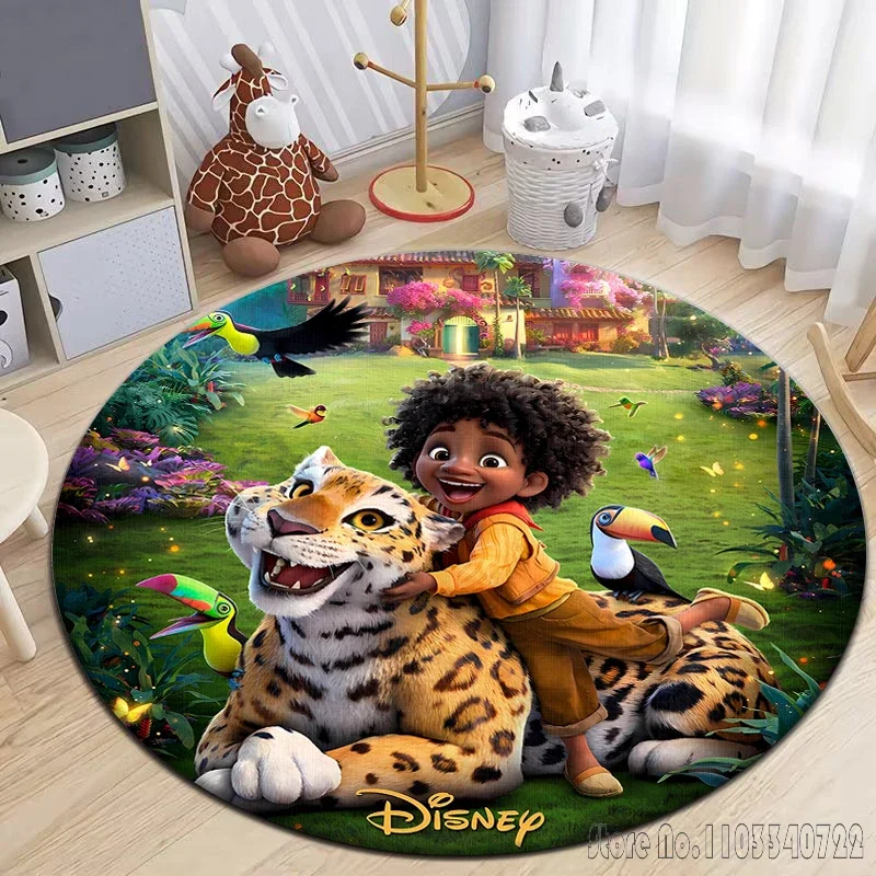 Encanto-Tapis rond pour la décoration de la maison, tapis d'extérieur, tapis de sol, tapis de pique-nique, décoration de chambre, salon, virus de porte, anime