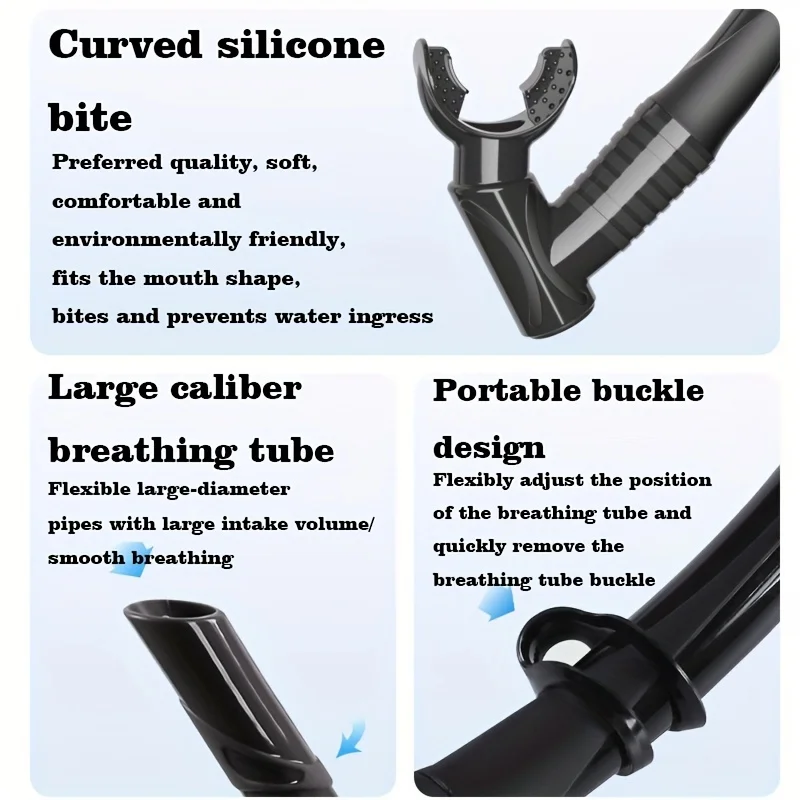 Adult Diving Breath Tube Adult Multifunctional Silicone Snorkel Wet and Dry Swimming Dive Snorkel Scuba Diving Equipment - Image 3