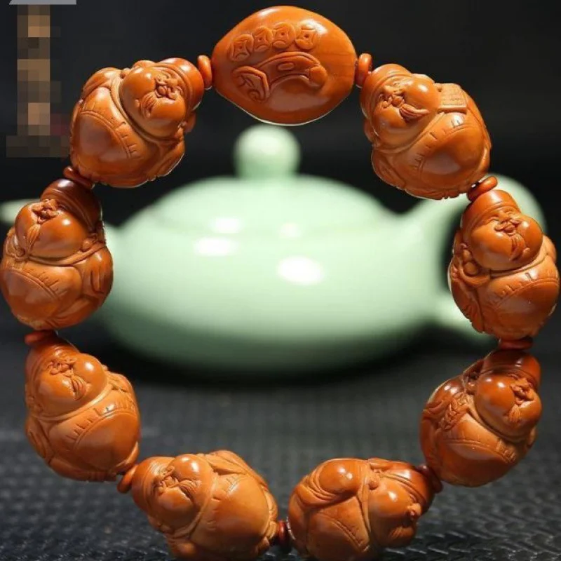 

Браслет с резьбой в виде оливкового ореха, тонкая резьба только когда Бог богатства комбинирует, большой браслет с масляным сердечником для мужчин и женщин