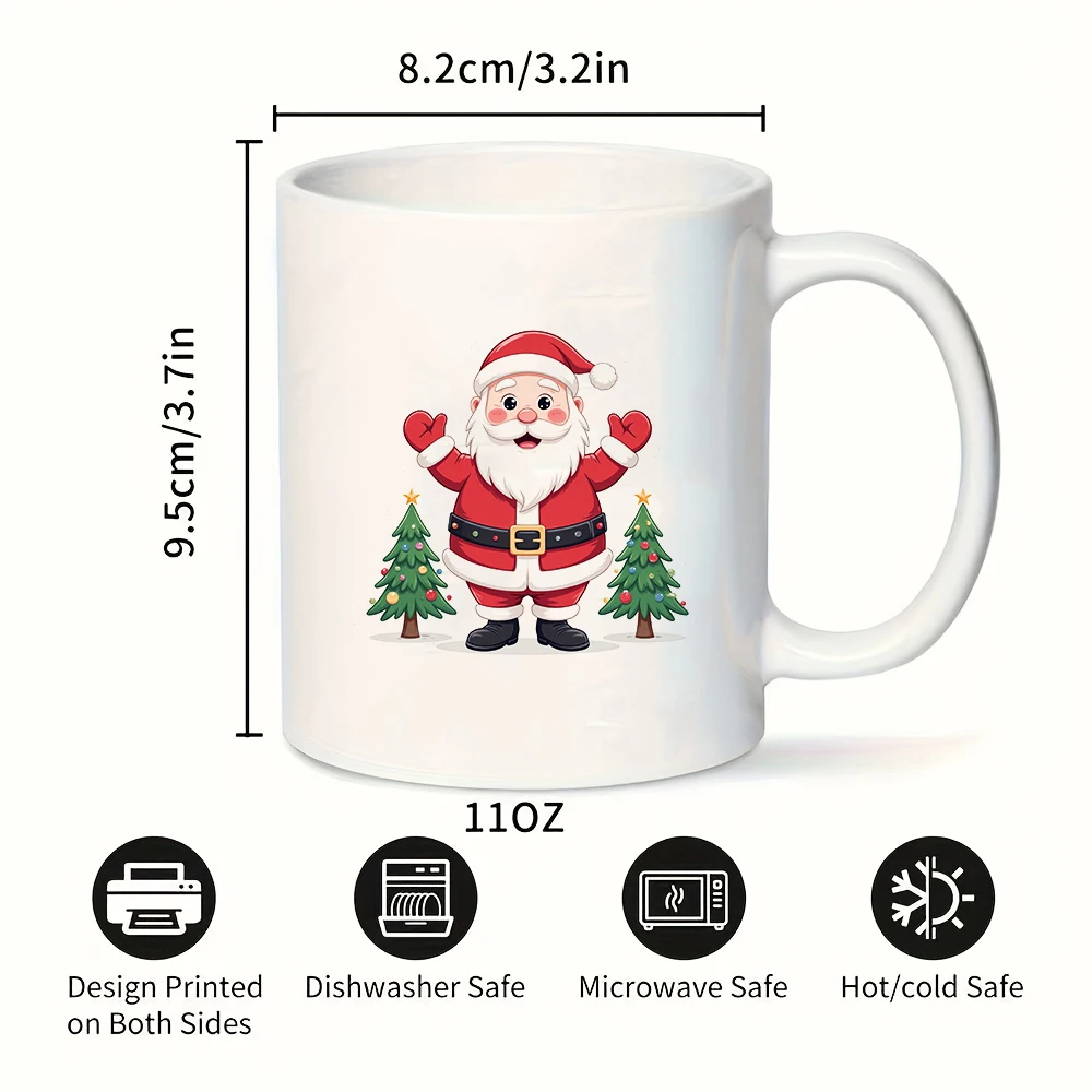 11オンス サンタクロース漫画マグカップ + サンタクロース漫画カップ クリスマスギフト キッズカップ ファミリーオフィスコーヒーカップセット