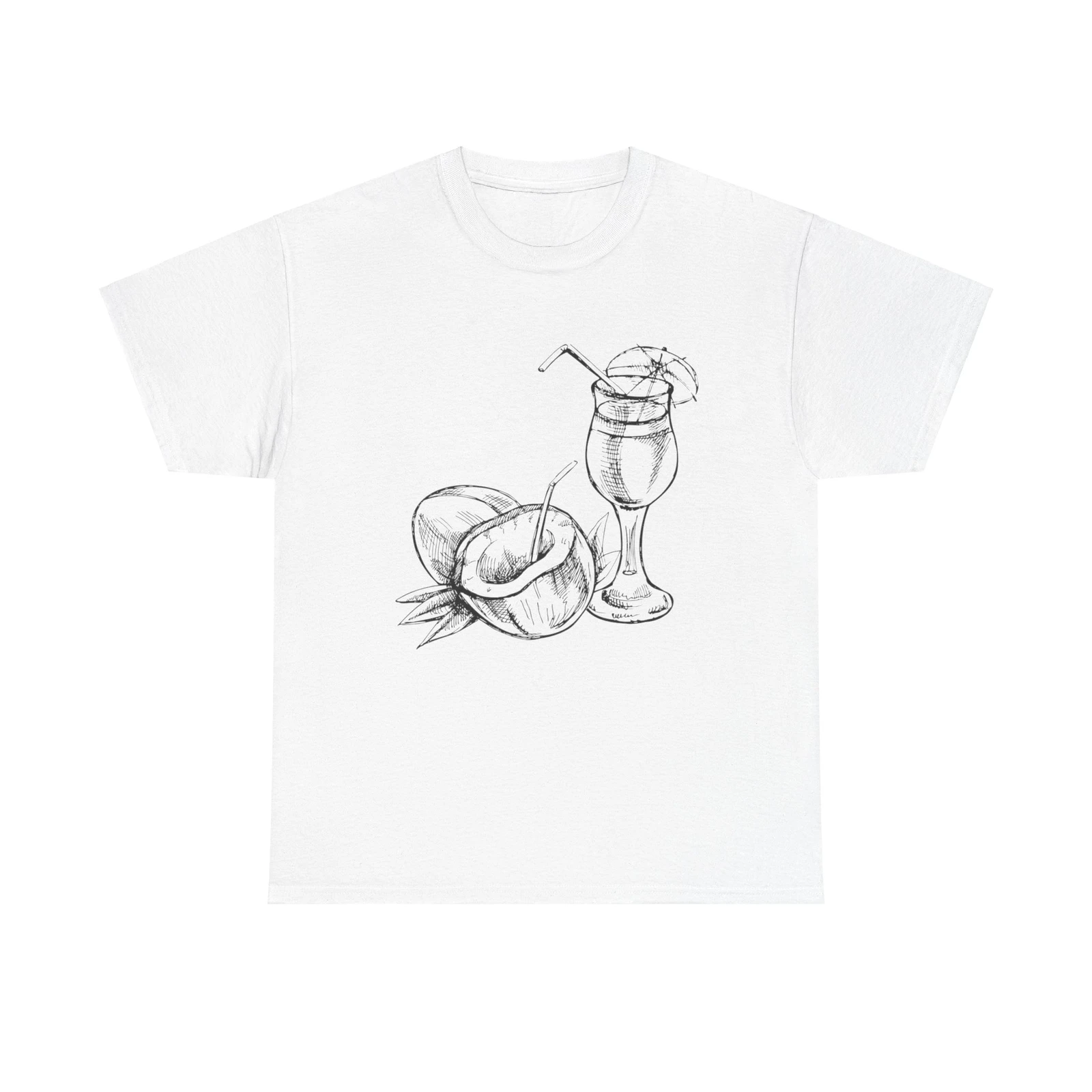 Tropical Paradise T-Shirt Kokosnuss Cocktail Vibes Beach Island Pina Colada cool