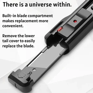 Cuchillo de múltiples cuchillos de bolsillo retráctil de 9/18 mm, hojas de acero de carbono negro Autolock mini box cortador de paquete abridor 12 mejores ventas Matt Cutter - №11