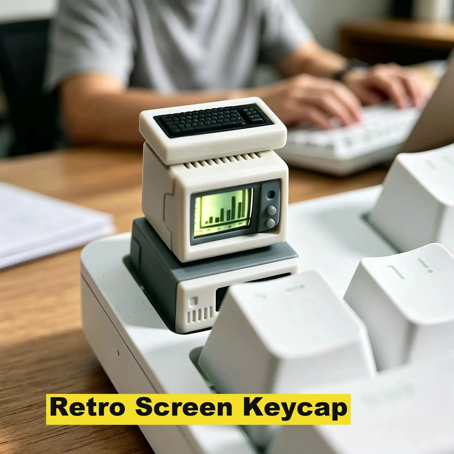 Backlit Retro Computer Keycap Custom Computer Components Keyboard Accessory Novelty Resin ESC Key Cap Gift For Gamers/Friends