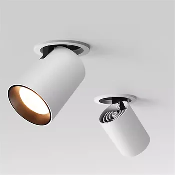 CRI 98 Embedded Folding Rotated LED Downlights 10W 15W 20W 24W Anti Glare COB Ceiling Lamp Spot Lights AC90-260V +Led Drive