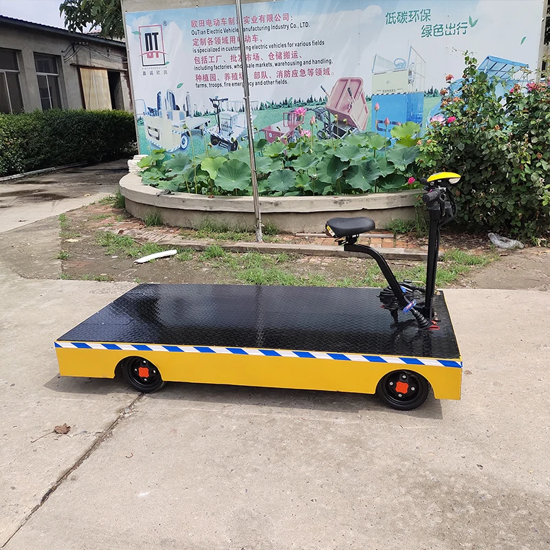 High-performance Four-Wheel Electric Platform Cargo Transport Vehicle for Farms Pastures Shopping Use Foldable Platform