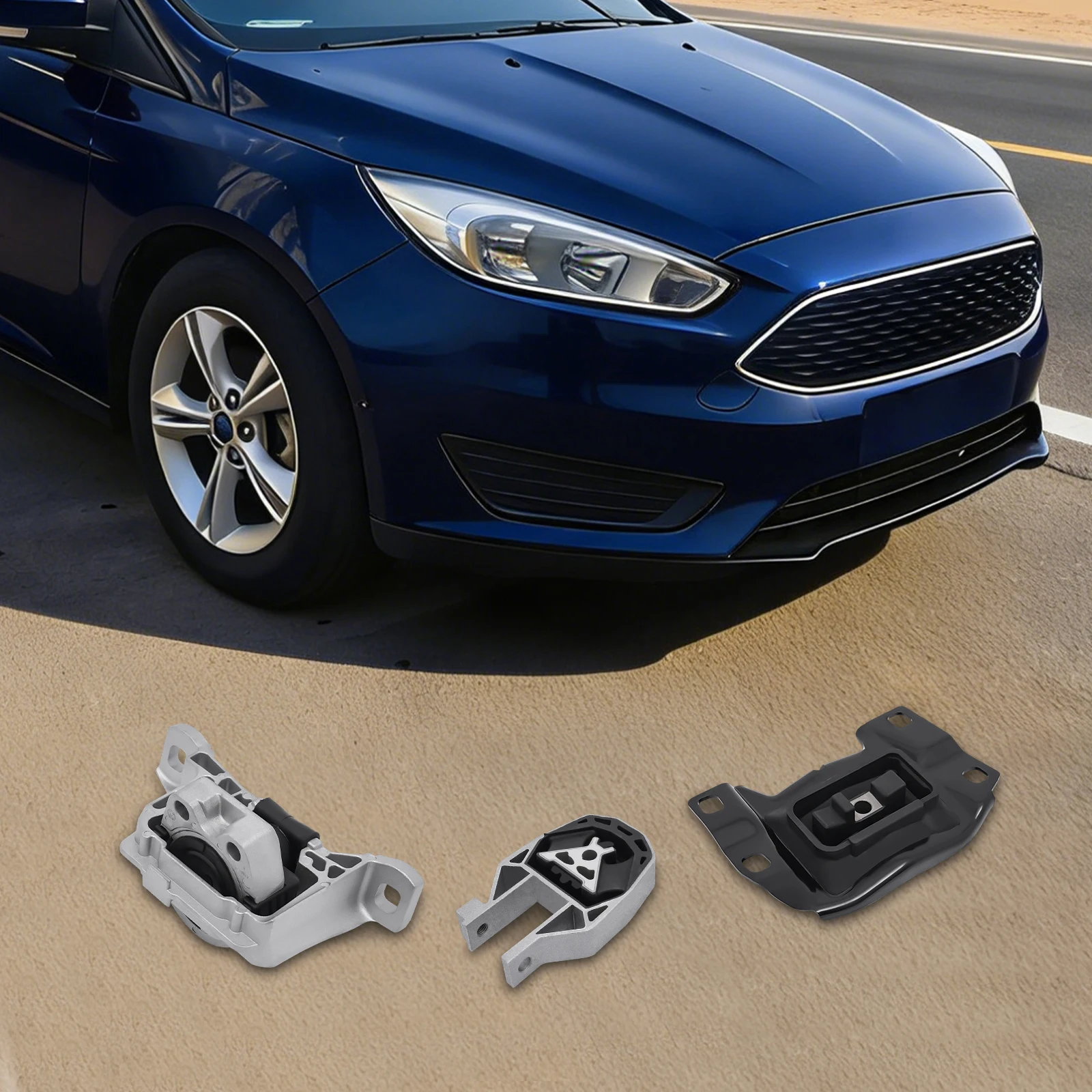 

3Pcs Engine Motor Transmission Mount Kit Anti-vibration and Noise Reduction For 2012-2018 Ford Focus