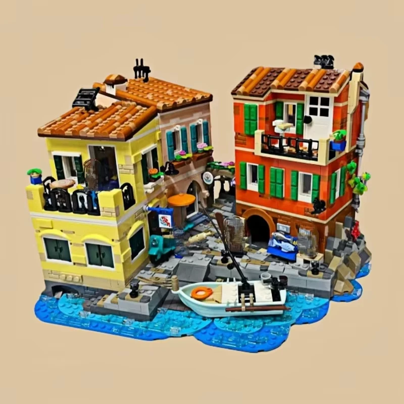 

3251PCS MOC-creative street view Italian Riviera model assembly building block model brick toy birthday party gift