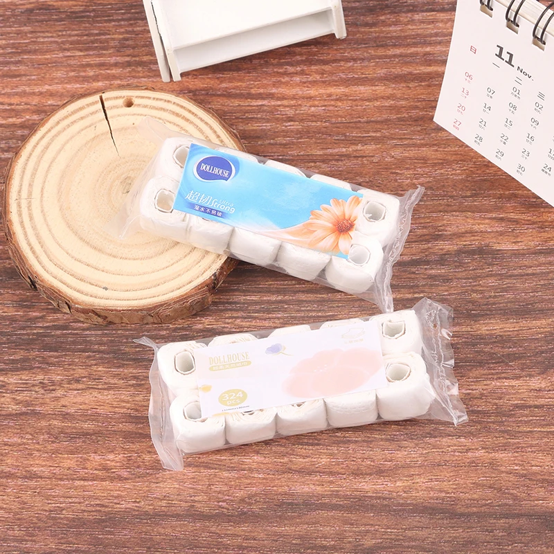 1:12 1:6 Dollhouse Miniature Paper Towel Roll Model Roll of Tissue Home Decor Toy Doll House Accessories Kids Pretend Play Toys