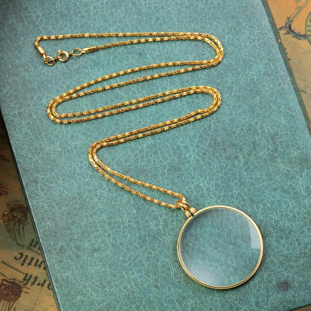 New Chain Pendant  Magnifier Monocle 5X Magnifying Magnifying Glass  Reading Glass Lens Jewelry Loupe