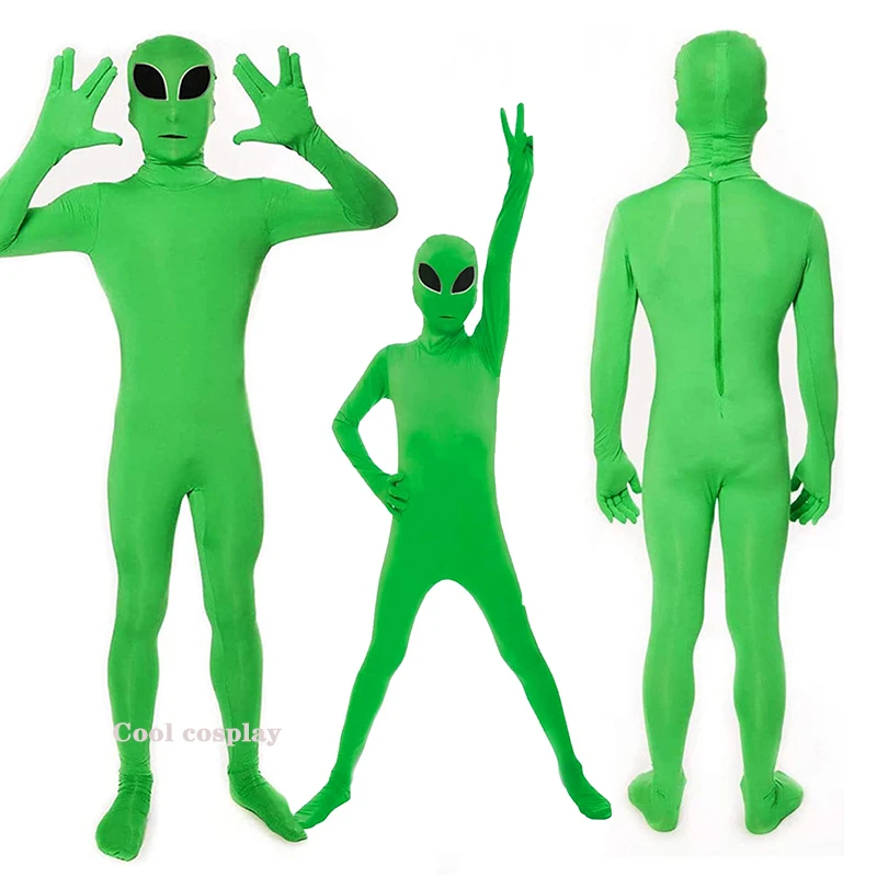 

Halloween Adult Alien Cosplay Costume Zentai Jumpsuits Alien Big Boss Role Playing Halloween Game Men Women Dress Up Costume