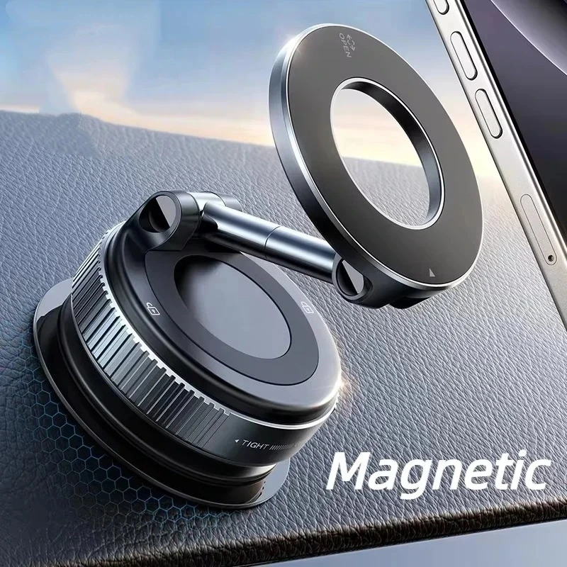 Magnetic Phone Holder Rotating Folding Vacuum Suction Mag Stand For Car Navigation Gym Kitchen Streaming Bracket GPS standard