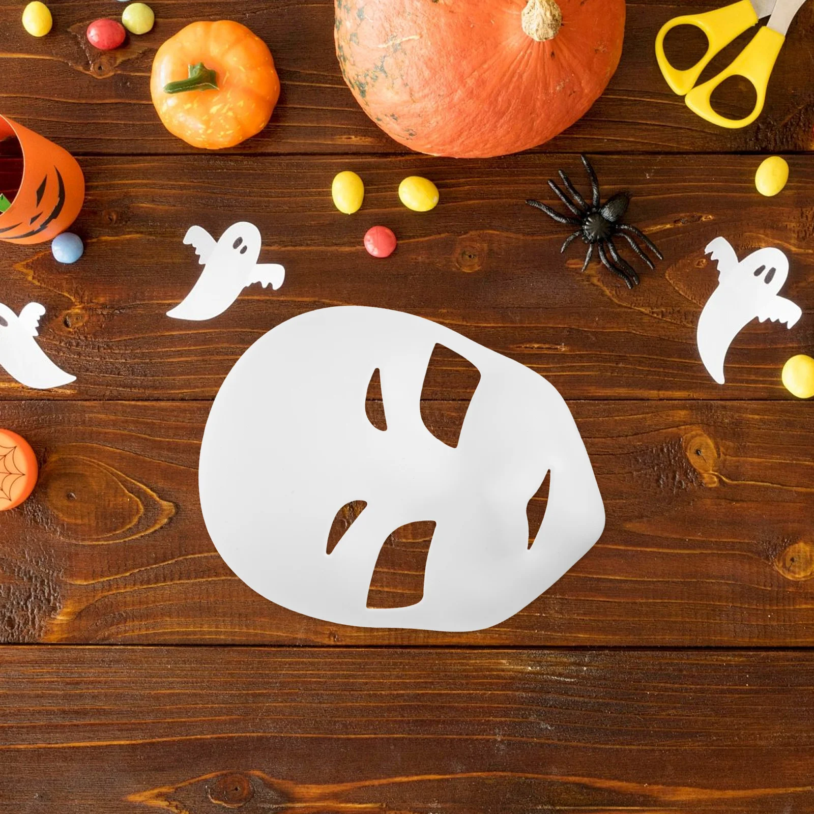 1 Uds. Máscara de traje de zorro en blanco sin pintar Animal Cosplay cubierta facial diseño de calavera ligero 3D Diy accesorio de disfraz de fiesta